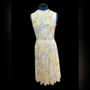 sweet vintage spring dress, yellow with floral